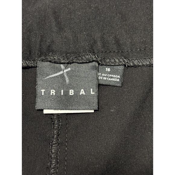 Tribal Women's 16 Black Pull On Cropped Pants Sexy Slimming Stretch Capsule - Picture 3 of 8